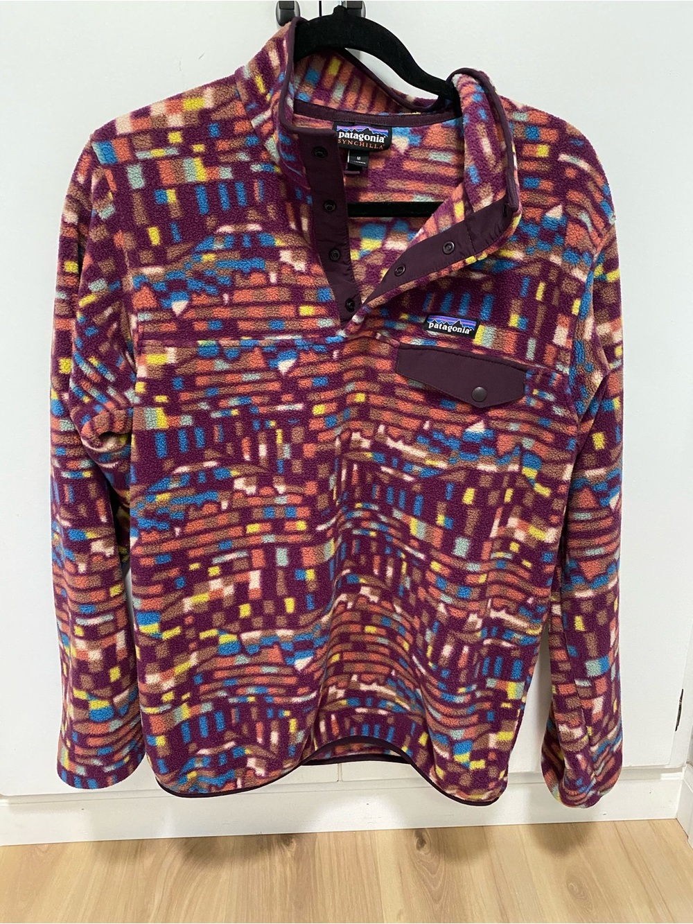 Patagonia Lightweight Synchilla Snap-T Pullover Fitz Roy Patchwork Night Plum